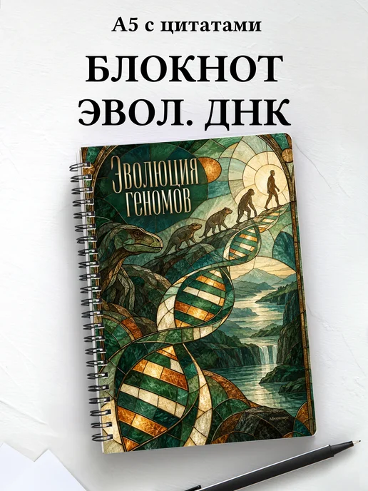 Блокнот Эволюция геномов с мотивирующими цитатами