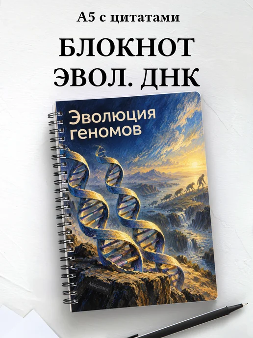 Блокнот Эволюция геномов с мотивирующими цитатами