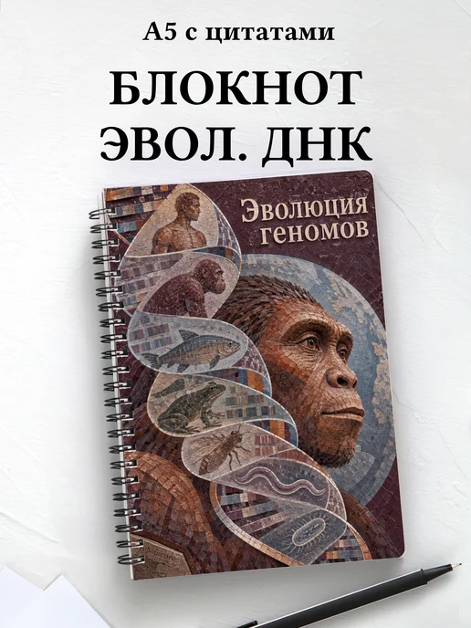 Блокнот Эволюция геномов с мотивирующими цитатами
