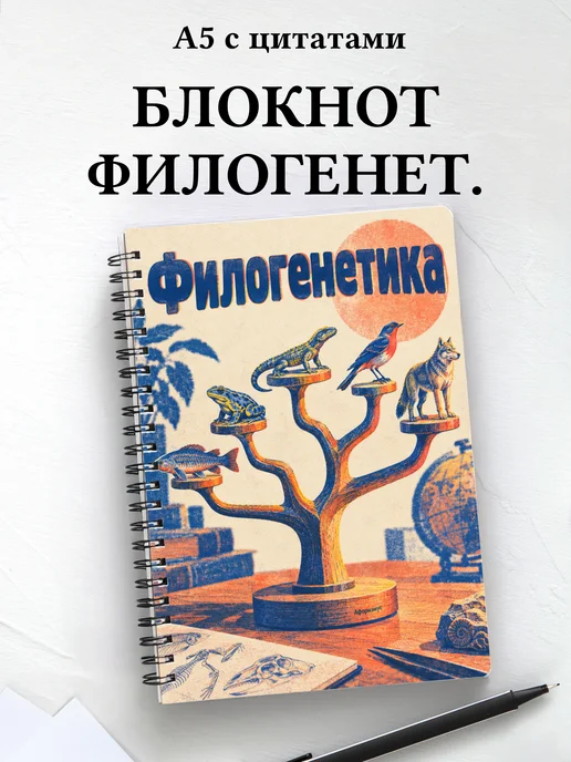 Блокнот Филогенетика с мотивирующими цитатами
