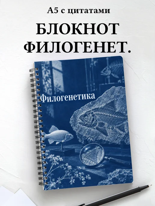 Блокнот Филогенетика с мотивирующими цитатами