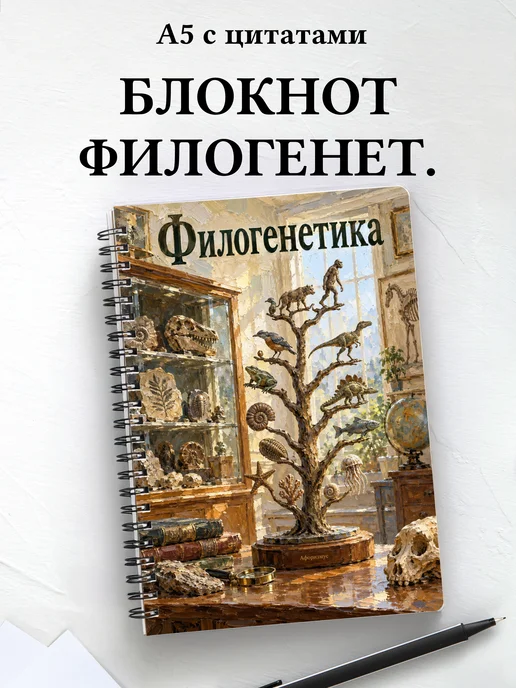 Блокнот Филогенетика с мотивирующими цитатами