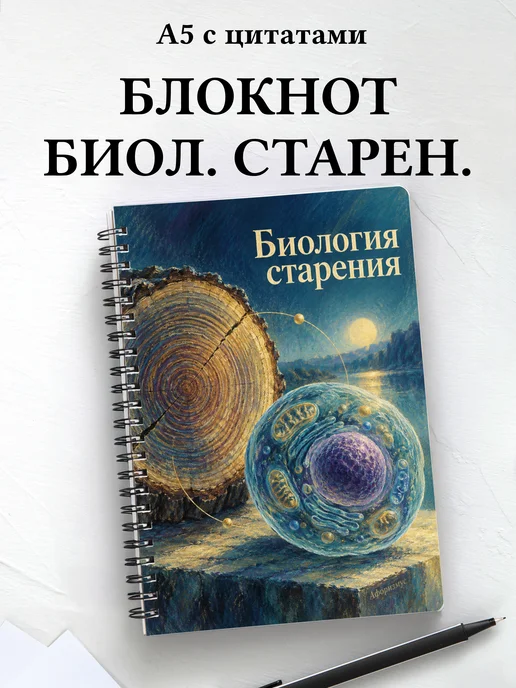 Блокнот Биология старения с мотивирующими цитатами