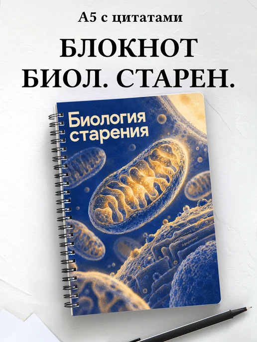 Блокнот Биология старения с мотивирующими цитатами