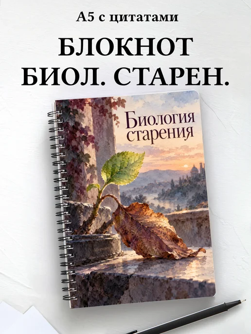 Блокнот Биология старения с мотивирующими цитатами