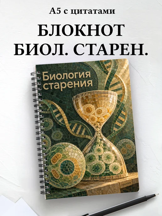 Блокнот Биология старения с мотивирующими цитатами