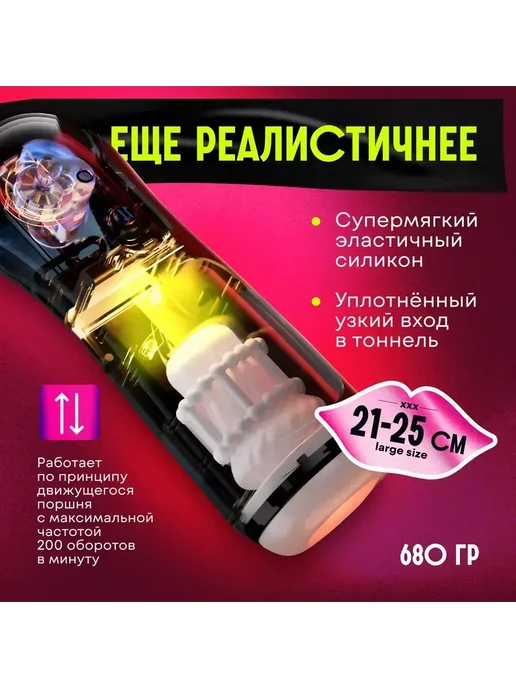 Мастурбатор мужской автоматический, черный, фото 4