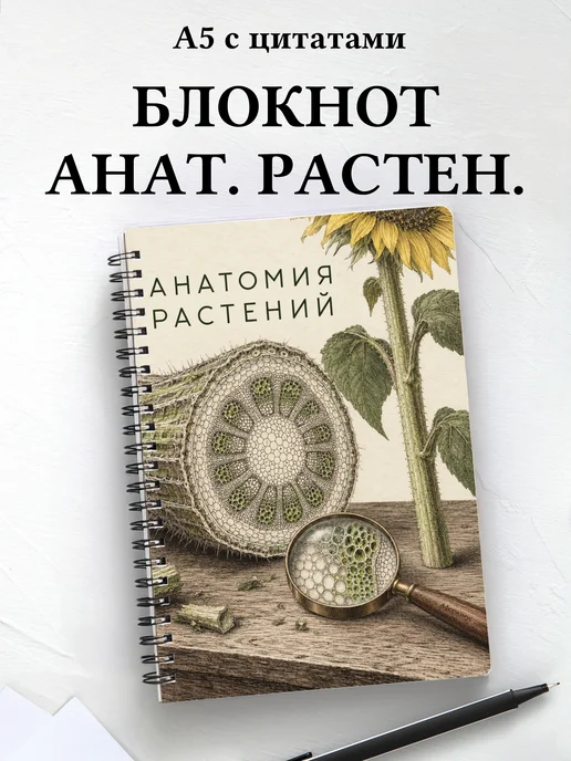 Блокнот Анатомия растений с мотивирующими цитатами