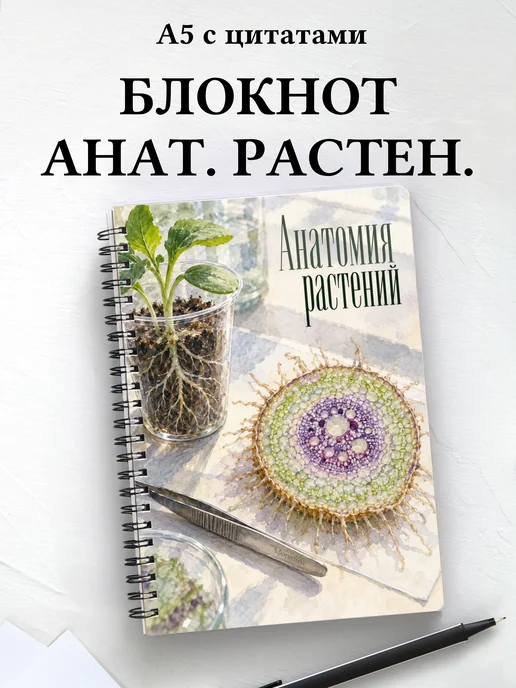 Блокнот Анатомия растений с мотивирующими цитатами