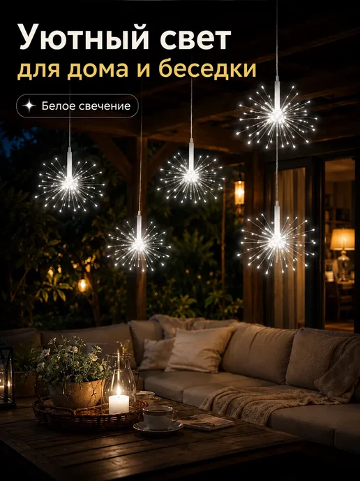 Новогодняя гирлянда фейерверк 3м, 3 м, фото 5
