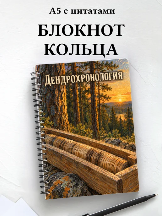 Блокнот Дендрохронология с мотивирующими цитатами