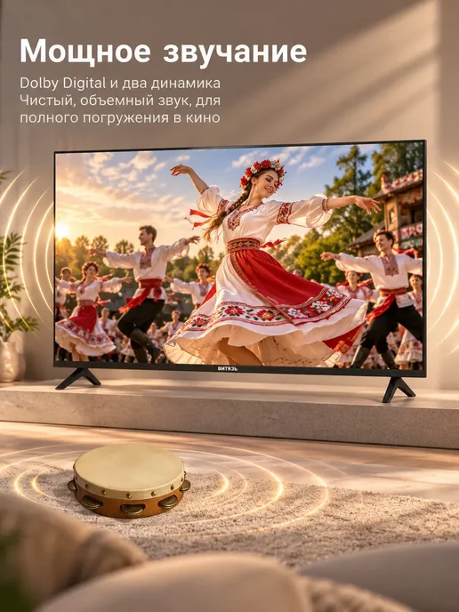 Телевизор OPEE T2415K 24" Smart TV Android 14 Wi-Fi BT, черный, фото 3