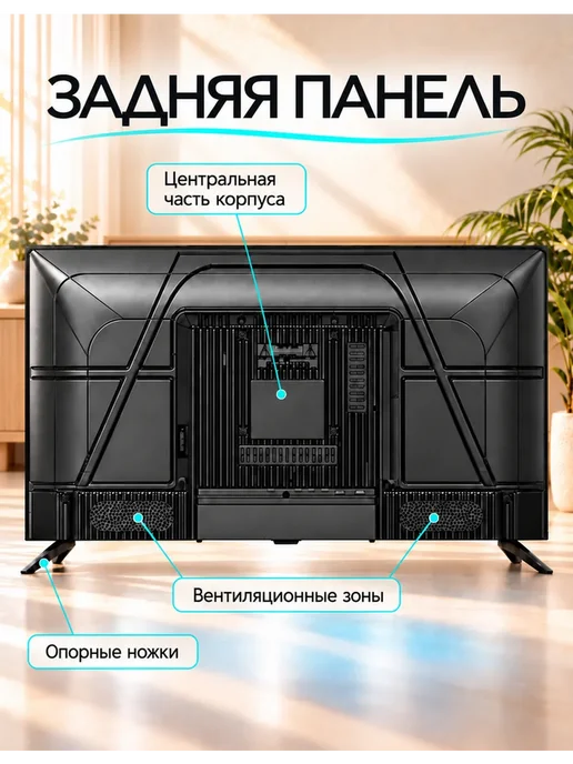 Телевизор OPEE T2415K 24" Smart TV Android 14 Wi-Fi BT, черный, фото 4