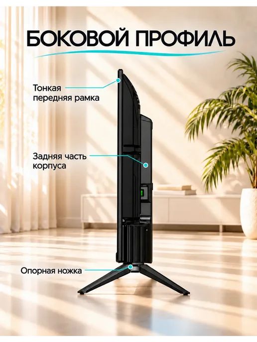 Телевизор OPEE T2415K 24" Smart TV Android 14 Wi-Fi BT, черный, фото 7