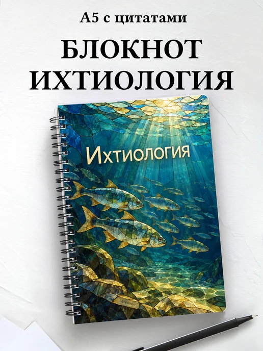Блокнот Ихтиология с мотивирующими цитатами