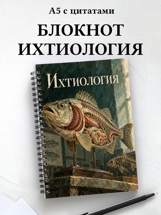 Блокнот Ихтиология с мотивирующими цитатами