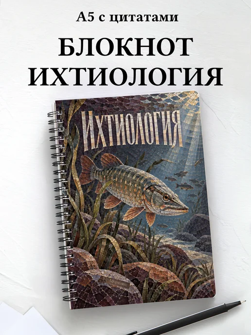 Блокнот Ихтиология с мотивирующими цитатами