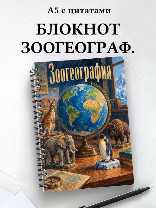 Блокнот Зоогеография с мотивирующими цитатами