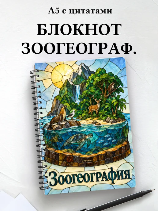 Блокнот Зоогеография с мотивирующими цитатами