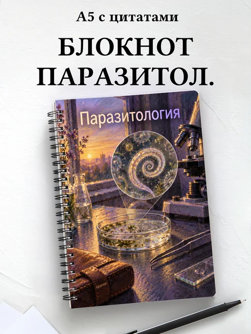 Блокнот Паразитология с мотивирующими цитатами