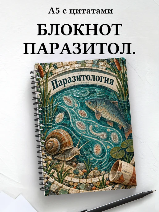Блокнот Паразитология с мотивирующими цитатами