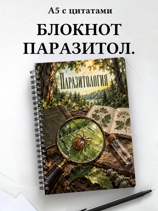 Блокнот Паразитология с мотивирующими цитатами