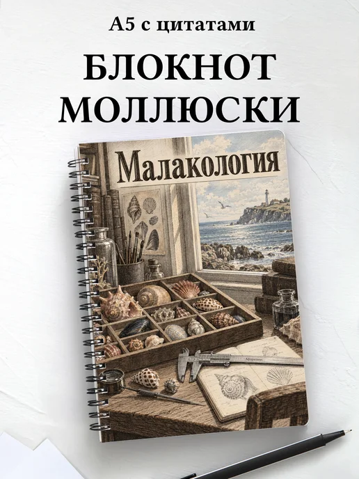 Блокнот Малакология с мотивирующими цитатами