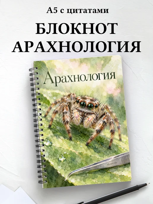 Блокнот Арахнология с мотивирующими цитатами