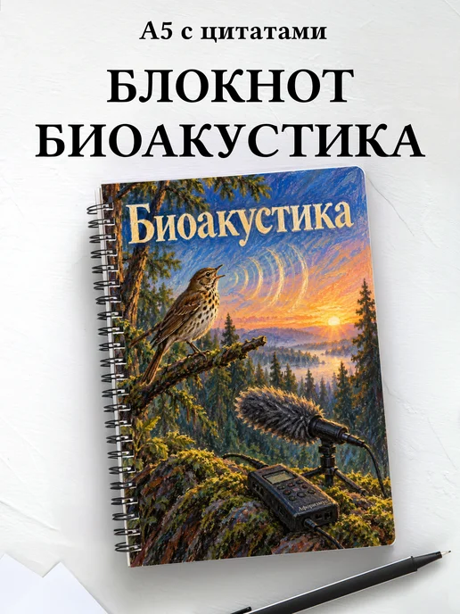 Блокнот Биоакустика с мотивирующими цитатами
