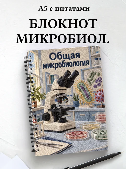 Блокнот Общая микробиология с мотивирующими цитатами