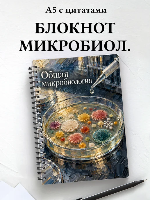 Блокнот Общая микробиология с мотивирующими цитатами