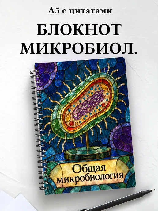 Блокнот Общая микробиология с мотивирующими цитатами