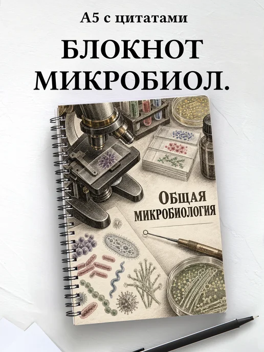 Блокнот Общая микробиология с мотивирующими цитатами