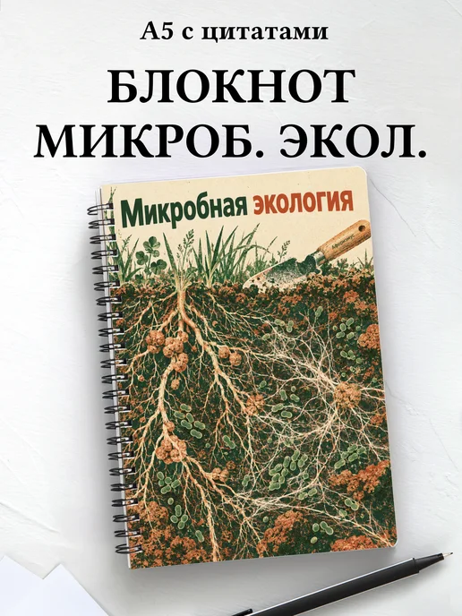 Блокнот Микробная экология с мотивирующими цитатами