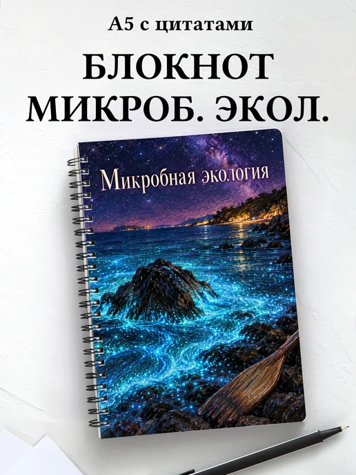 Блокнот Микробная экология с мотивирующими цитатами