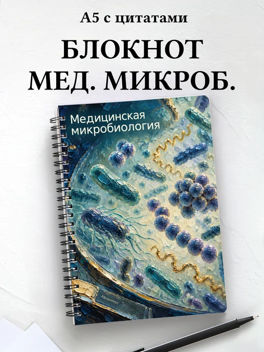 Блокнот Медицинская микробиология с мотивирующими цитатами