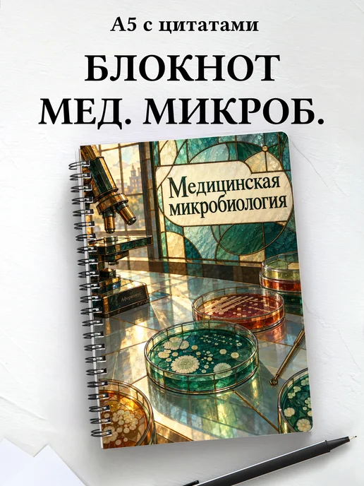 Блокнот Медицинская микробиология с мотивирующими цитатами