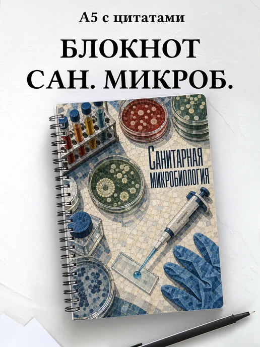 Блокнот Санитарная микробиология с мотивирующими цитатами
