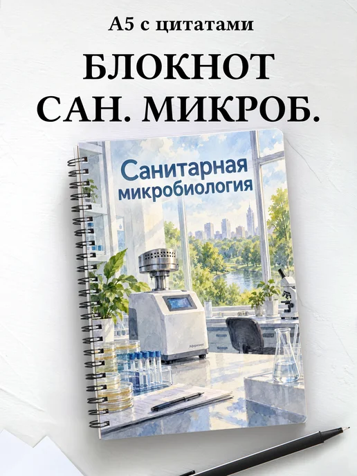 Блокнот Санитарная микробиология с мотивирующими цитатами