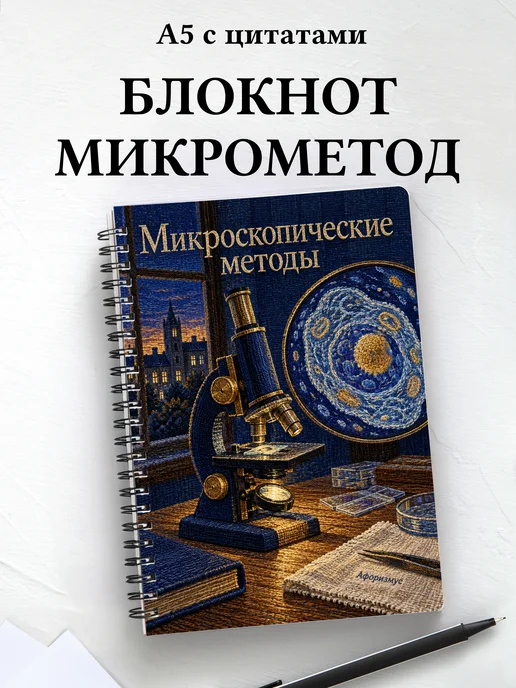 Блокнот Микроскопические методы с мотивирующими цитатами
