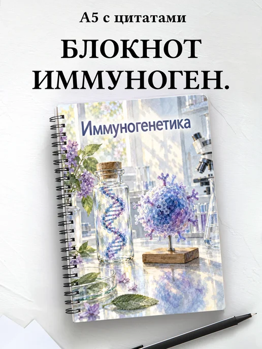 Блокнот Иммуногенетика с мотивирующими цитатами