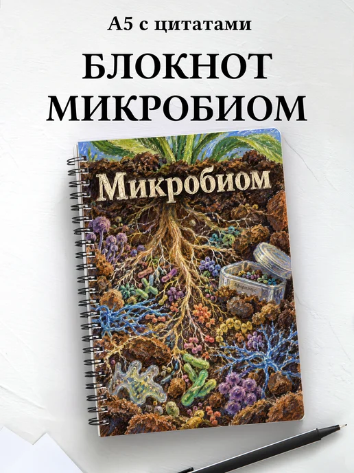 Блокнот Микробиом с мотивирующими цитатами