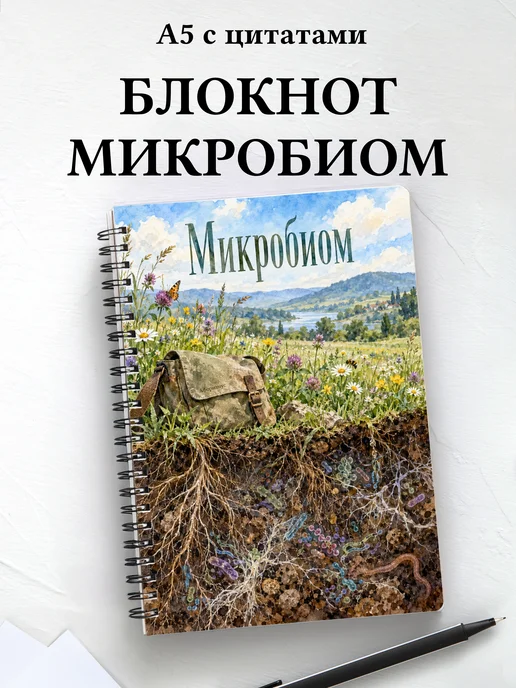 Блокнот Микробиом с мотивирующими цитатами