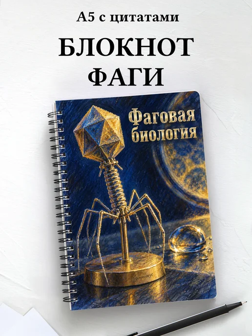 Блокнот Фаговая биология с мотивирующими цитатами