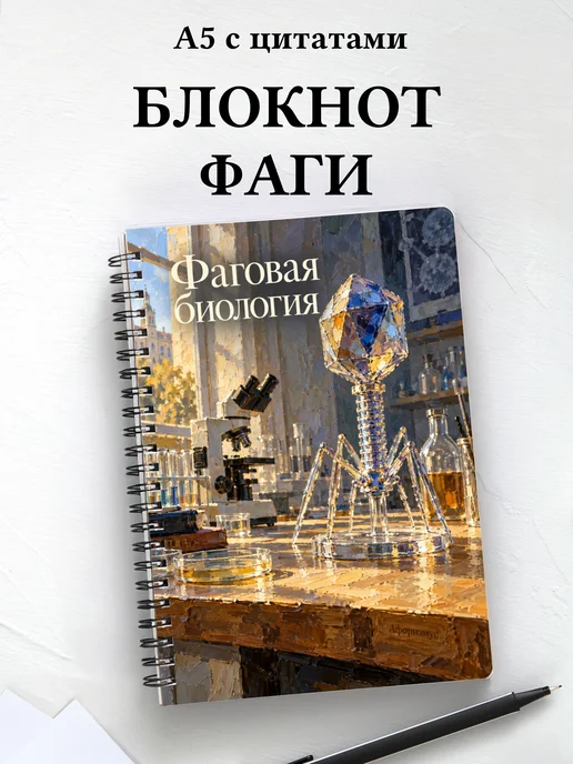 Блокнот Фаговая биология с мотивирующими цитатами