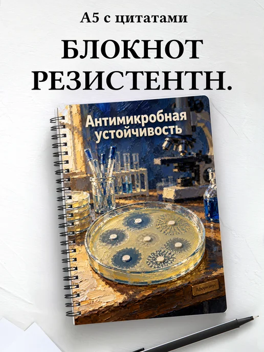 Блокнот Антимикробная устойчивость с мотивирующими цитатами