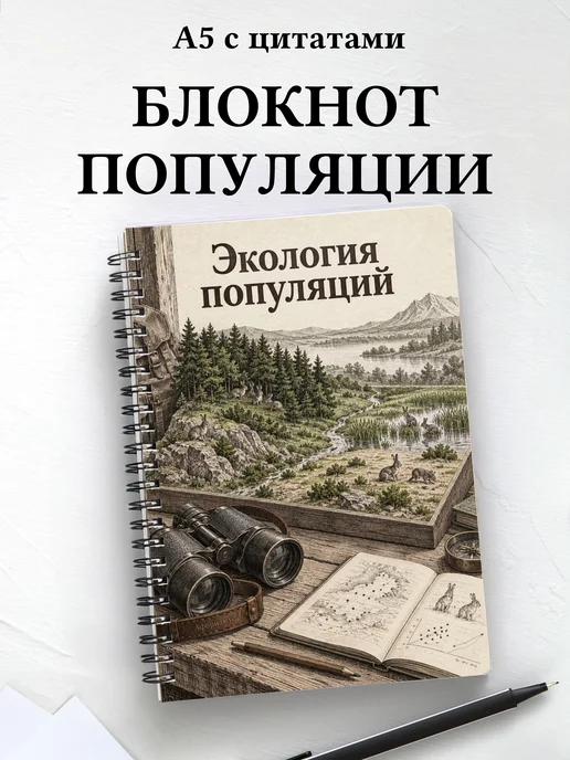 Блокнот Экология популяций с мотивирующими цитатами