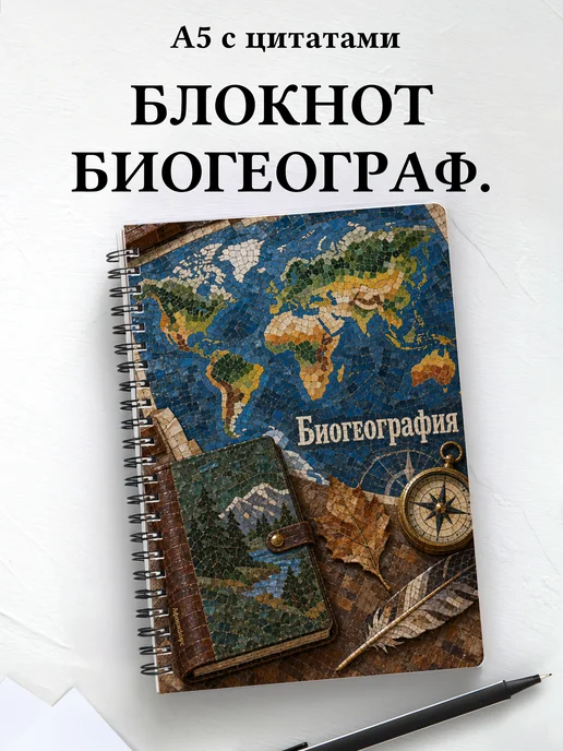 Блокнот Биогеография с мотивирующими цитатами