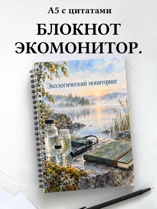 Блокнот Экологический мониторинг с мотивирующими цитатами