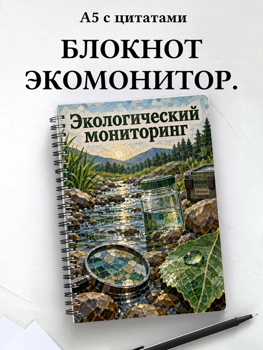 Блокнот Экологический мониторинг с мотивирующими цитатами